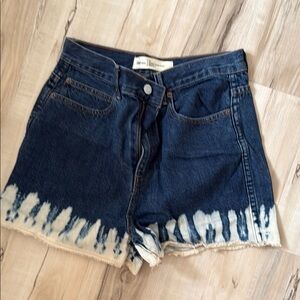 Women's Denim Shorts with Bleached Hem